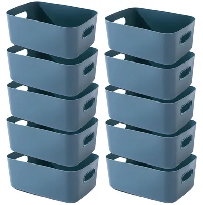 Produktbild von Omgoods – Set mit 10 Kunststoff-Aufbewahrungsboxen mit Griffen für Küche und Badezimmer
