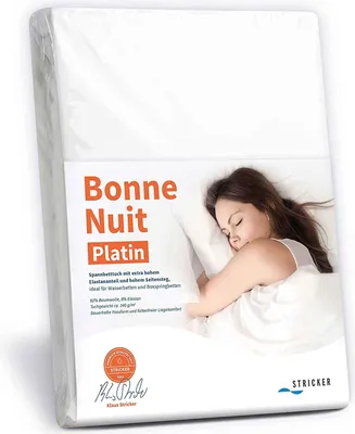 Zdjęcie produktu dla Prześcieradło 180-200 x 200-220 cm - BIAŁE - do łóżek wodnych i skrzyniowych Bonne Nuit Platin 240 g/m²