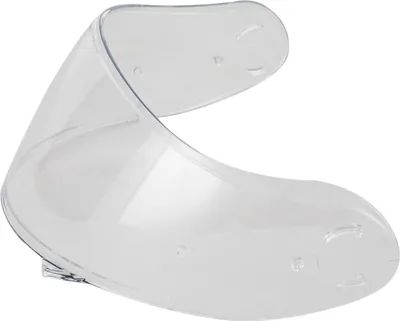 A clear, well-lit studio shot of a motorcycle helmet visor.