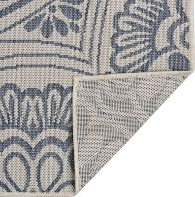 Produktbild von vidaXL Outdoor-Teppich Flachgewebe 160x230 cm Blaues Muster