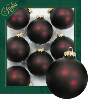 Produktbild von Krebs Glas Lauscha 8er Set einfarbige Christbaumkugeln in Schweizer Schokolade - Größe ca. 7cm - 70253