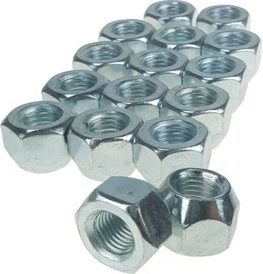 Zdjęcie produktu dla 20x Nakrętki otwarte M12x1.25 z kołnierzem stożkowym 16mm SW19 ocynkowane do felg stalowych
