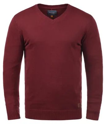 Produktbild von Blend BHLasse Herren Strickpullover Feinstrick Pullover mit V-Ausschnitt Baumwollmischung Regular fit