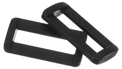 30 rechteckige Kunststoffringe, 25 mm, schwarz, für Rucksackgurte