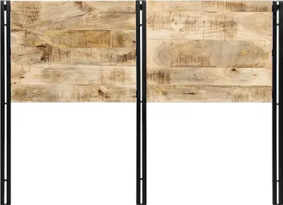 Image de vidaXL Tête de lit 140 cm en bois massif de mangue et fer
