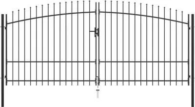 Obrázok produktu pre Dvojkrídlová plotová bránka Woerden s vrchnou časťou v tvare oštepu 400x224,5 cm