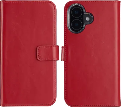 Produktbild von Selencia Echtleder Klapphülle iPhone 16 Plus - Rot