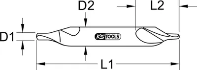Produktbild von KS Tools 330.1214, Bohrer, Zentrierbohrer-Bit, Drehung der rechten Hand, 6,3 mm, 46 mm, 1,54 cm