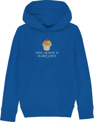 Produktbild von Mr. & Mrs. Panda Kinderpullover Cupcake 12-14 Jahre (152/164) - Royal Blue - Geschenk, Kinderbekleidung, Cupcakes, Küche Deko, Muffin, Motivation Sprüche, Hoodie, Lustige