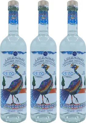 Produktbild von Ouzo Legendary Katsaros 3 x 0,7l | Älteste Ouzo Destillerie der Welt | 40% Vol. | 100% Destillat | Hochwertige Inhaltsstoffe | + 20ml Jassas Olivenöl