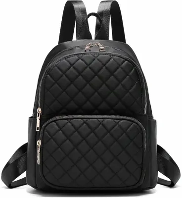 Produktbild von Rucksack Damen Schulrucksack Cityrucksack Nylon Wasserdicht Rucksäcke Klein Daypacks Anti-Theft Rucksack Für Lässig Schule Travel Wandern Arbeit Schwarz