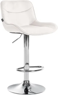 Produktbild von CLP Barhocker Vonore Samt Höhenverstellbar Und 360 Grad Drehbar creme Gestell Farbe chrom
