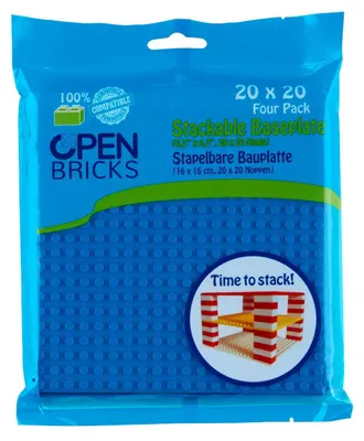 Produktbild von OPEN BRICKS OB-P20BL4 Bauplatten Set 20x20 cm Blau, 4 Stück