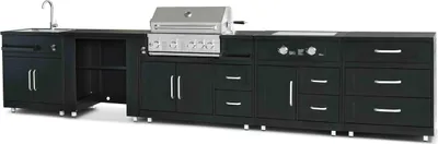 Immagine prodotto di Cucina da esterno composta da 5 pezzi inclusi 2 moduli di cottura - Oviala Memphis