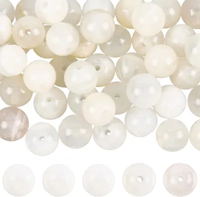 Obrázok produktu pre Achátové korálky 6 mm, prírodný mesačný kameň, 80 kusov, na výrobu šperkov