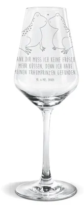 Produktbild von Mr. & Mrs. Panda Weinglas Frosch Liebe - Transparent - Geschenk, Für Weißwein, Kelch, Frösche, Kuss, Freundin, wein glas, Hochzeitstag, Weißweinkelch