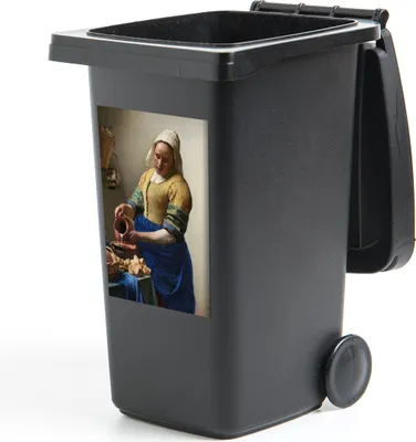 Produktbild von MuchoWow® Mülltonnenaufkleber Das Milchmädchen - Gemälde von Johannes Vermeer 40x60 cm - Mültonnen-sticker - Sticker - Aufkleber für die Mülltonne