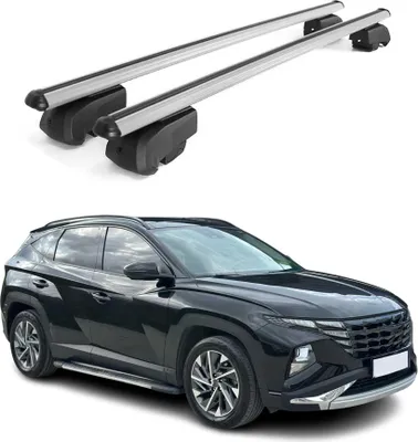 Zdjęcie produktu dla Poprzeczne relingi dachowe do Hyundai Tucson 2020–2025, aluminium, kolor szary, z homologacją ABE