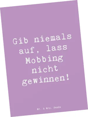 Produktbild von Mr. & Mrs. Panda Grußkarte Spruch Mobbing bewältigen - Lavendeltraum - Geschenk, Postkarten, Mut, Motivation, Vertrauem, Postkarte, einzelkarte, Aufmunterung, Mitgefühl