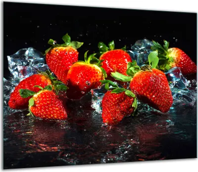 Produktbild von Herdabdeckplatten Glaskeramikkochfeld-Abdeckung Spritzschutz Glas 60x52cm Schwarz Obst