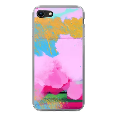 Produktbild von MuchoWow® Handyhülle Schutzhülle Hülle für iPhone SE 2020 Farbe - Regenbogen - Abstrakt Silikon Softcase Handy Hülle - Kartenbesitzer