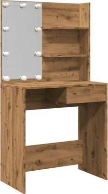 Obrázok produktu pre vidaXL Toaletný stolík s LED osvetlením Artisan dub 74,5x40x141 cm