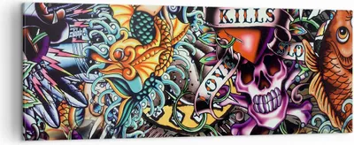 Produktbild von Bild auf Leinwand - Leinwandbild - Graffiti modern - 140x50cm - Wand Bild - Wanddeko - Wandbilder - Leinwanddruck - Bilder - Kunstdruck - Wanddekoration - Leinwand bilder - Wandkunst - AB140x50-3759