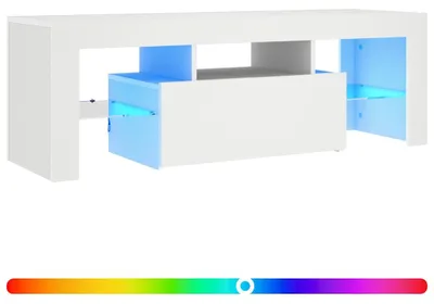 Zdjęcie produktu dla vidaXL Szafka pod telewizor z oświetleniem LED biała 120x35x40 cm