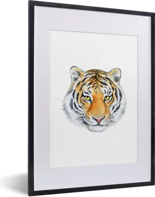 Produktbild von MuchoWow® MuchoWow® Gerahmtes Poster Tiger - Augen - Kopf 30x40 cm - Poster mit zchwarzem Bilderrahmen - Wandposter Schlafzimmer