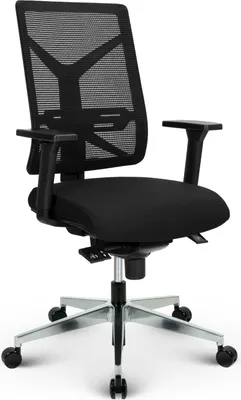 Produktbild von VERSEE V1801 ergonomischer Schreibtischstuhl Schwarz – Stoff-Bürostuhl, komfortabler Drehstuhl fürs Büro/Homeoffice, belastbar bis 150 kg