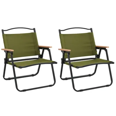 Image de vidaXL Chaises de camping 2 pcs. Vert 54x43x59 cm Tissu Oxford