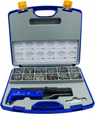 Productafbeelding van ART 88472 Blindnieten - Assortiment nieten in doos met handtang NTX. Prijs per verpakking