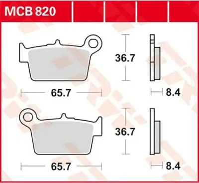 Immagine prodotto di Set di pastiglie freno, freno a disco TRW MCB820