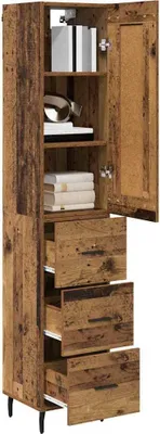 Obrázek produktu pro vidaXL Highboard old wood 34,5 x 34 x 180 cm materiál na bázi dřeva