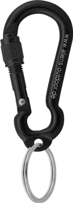 Schwarzer MINI RING Schraubkarabiner von Aliens; 6 cm; geeignet für Klettern und als Materialkarabiner.