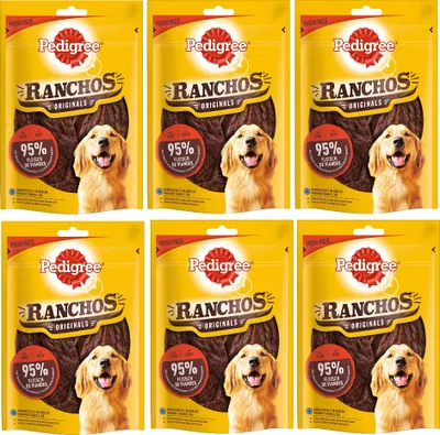 Produktbild von PEDIGREE® RANCHOS™ Originals Portionsbeutel mit Rind 6 x 70g