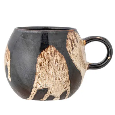 Produktbild von Bloomingville Becher PAULA Schwarz Braun Beige Muster mit Henkel 275 ml Tasse