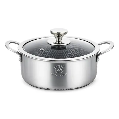 Produktbild von Bratpfanne – Mit Deckel, 20 cm – Edelstahl – Wabenstruktur – Induktionsgeeignet – Royal Swiss®