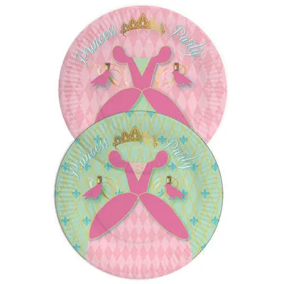 Produktbild von partytafeln 'Prinzessinnenparty' 8 Stück rosa/grün