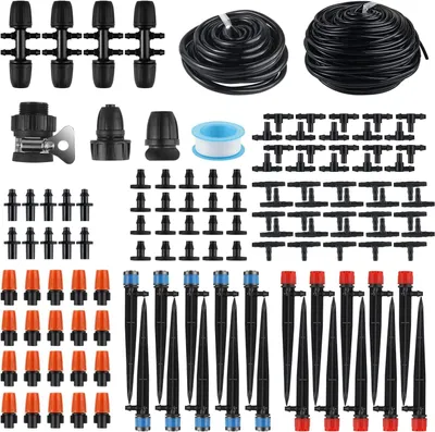 Micro-Drip-Bewässerungsset 60+8 m für Garten & Gewächshaus
