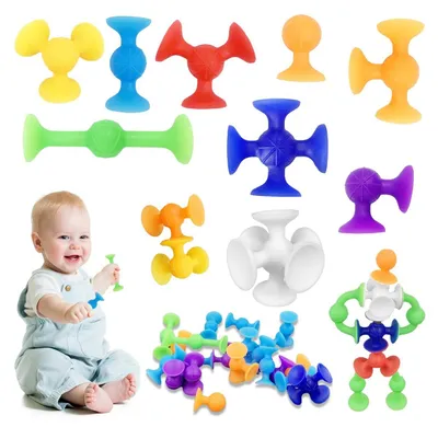 Image de Jouet ventouse jouets à ventouses - Silicone - 33 pièces - Jouet de bain pour enfants