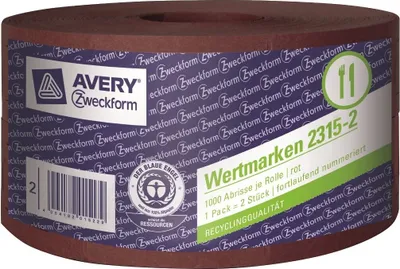 Obrázek produktu pro 2x role Beer Mark 57x30mm Red 2000 Tear Offs