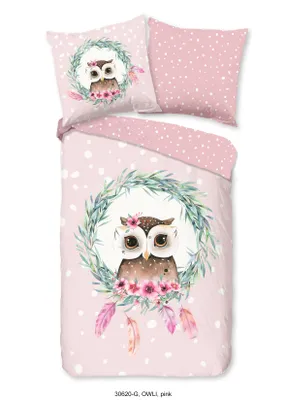 Produktbild von Duvet cover Good Morning 135x200 + 1* 80x80 cm - owl and federn