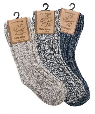 Produktbild von Wowerat Norwegersöckchen Wollsocken Baby Kinder Grautöne 15-18 3er Pack