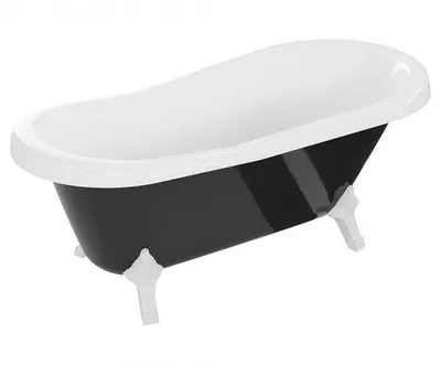 Image de Baignoire autoportante RETRO 170x75 cm NOIR BLANC