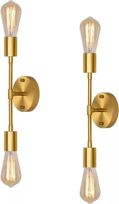 Obrázek produktu pro Kovová lampa do obývacího pokoje – sada 2 svítidel s objímkou E26 do ložnice, jídelny a obývacího pokoje