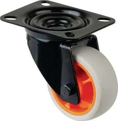 Immagine prodotto di Ruota girevole Ø 80 mm Portata 100 kg Ruote girevoli Piastra in gomma L104xL80 mm Colore Ruota grigio chiaro