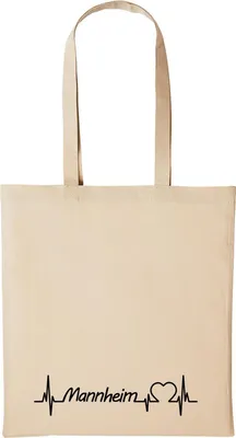 Produktbild von Huuraa Baumwollbeutel Mannheim Geschenk Einkaufstasche Natural 10 Liter Baumwolle Mannheim Accessoire