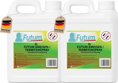Produktbild von Futum 2x2L Ameisenspray | Biozdfreies Ameisenmittel | auf Wasserbasis gegen Ameisen, Termiten, Larven & Eier