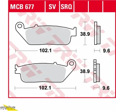 Produktbild von TRW Bremsbelagsatz MCB677 NC750X RC90